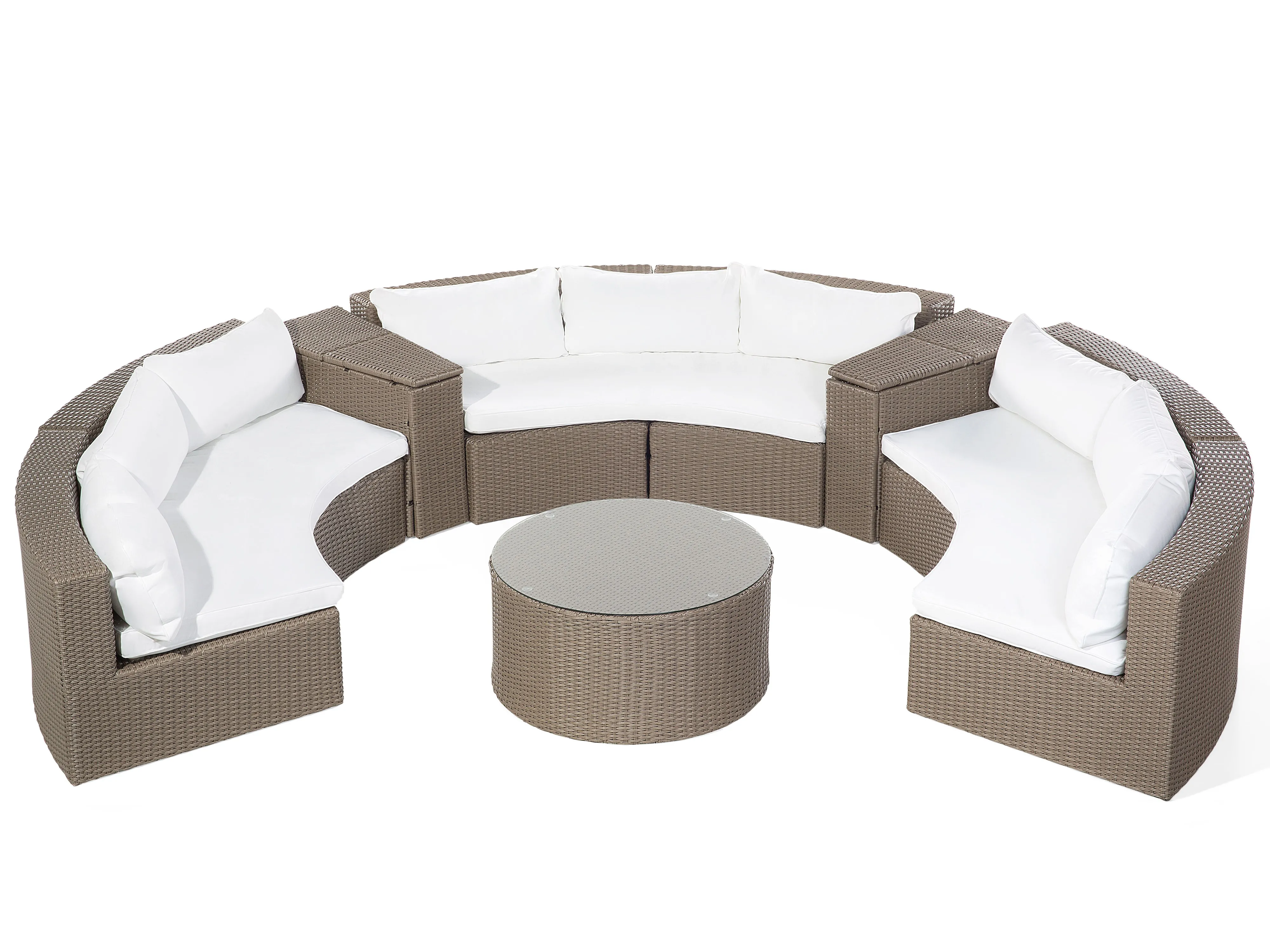 Loungeset met tafel 9-zits SEVERO PE rotan Bruin