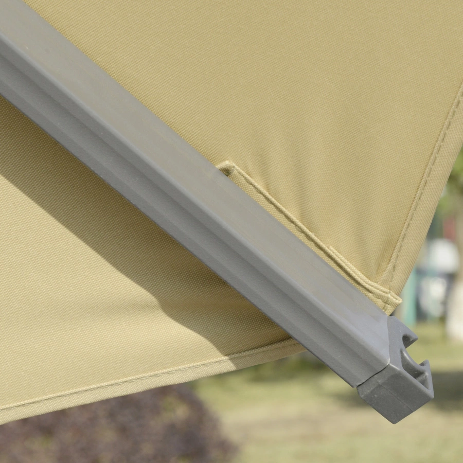 Outsunny Sonnenschirm mit verstellbarem Neigungssystem braun