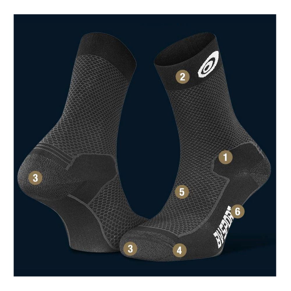 BV Sport DOUBLE POLYAMIDE EVO - Chaussettes noir/gris