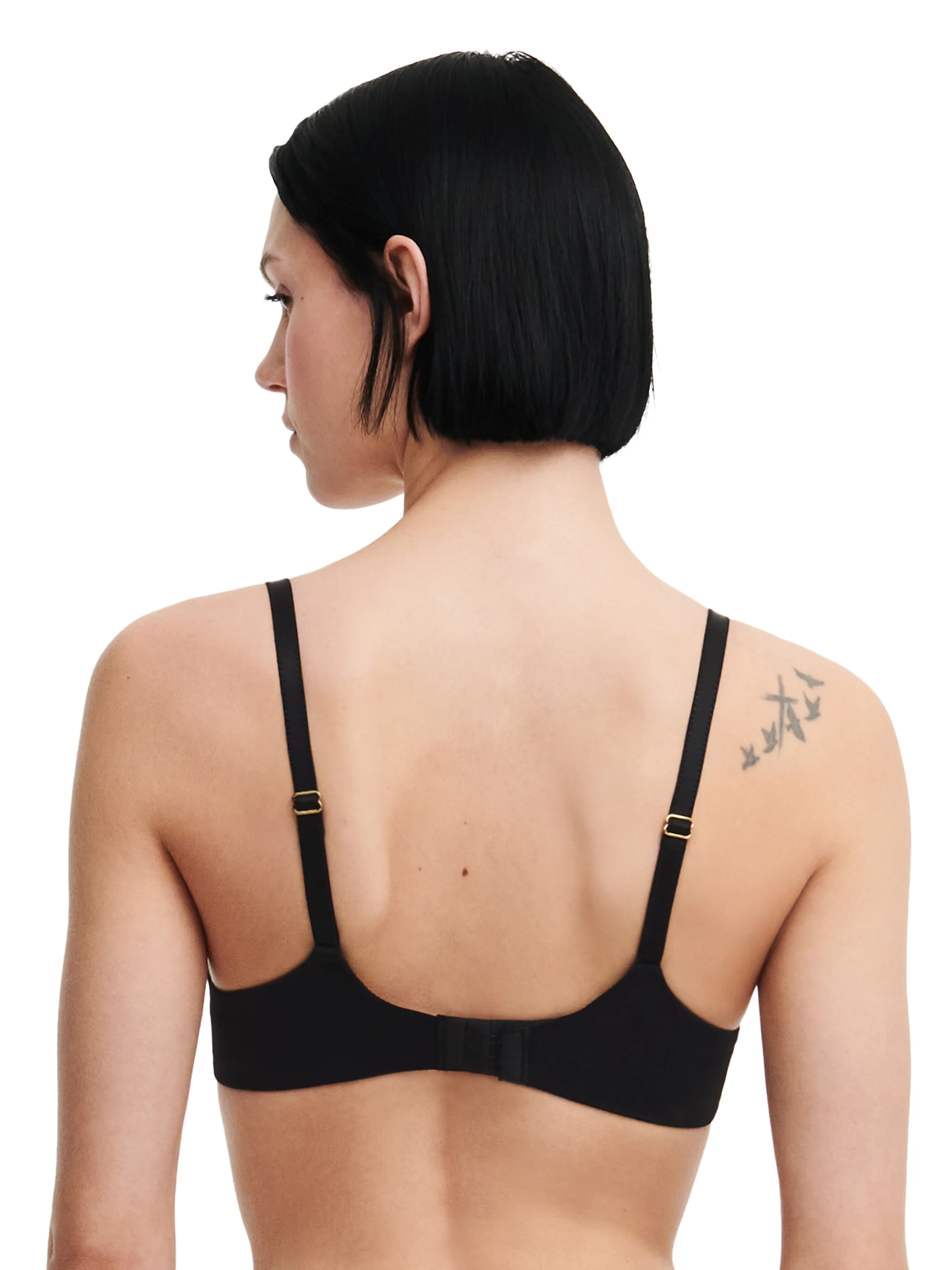 ORANGERIE DREAM - Soutien-gorge coques plongeant avec dentelle de leavers | Noir