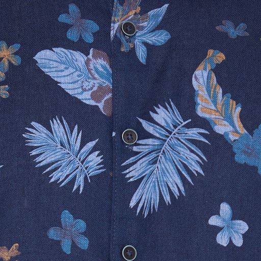 Signal Tramp Hawaii Print Skjorte, Blue Captain, 3XL