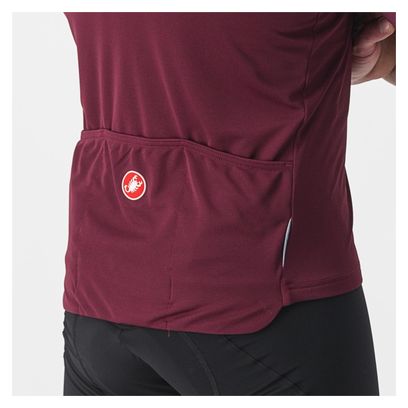Maillot Manches Courtes Castelli Prologo 7 Rouge Bordeaux
