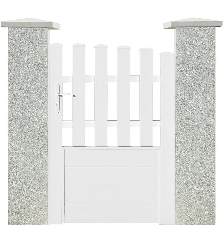 Portillon battant Rosière en PVC blanc cadre aluminium L 1M x H 1.25M/1,40M
