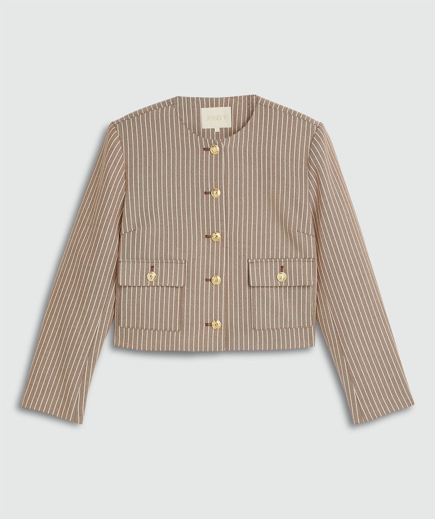 JV-ELIRA cropped blazer met strepen - burgundy stripe