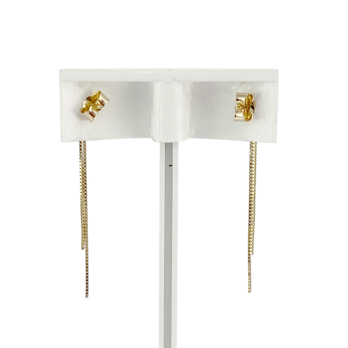 Boucles d'oreilles d'occasion or 750 jaune zirconias