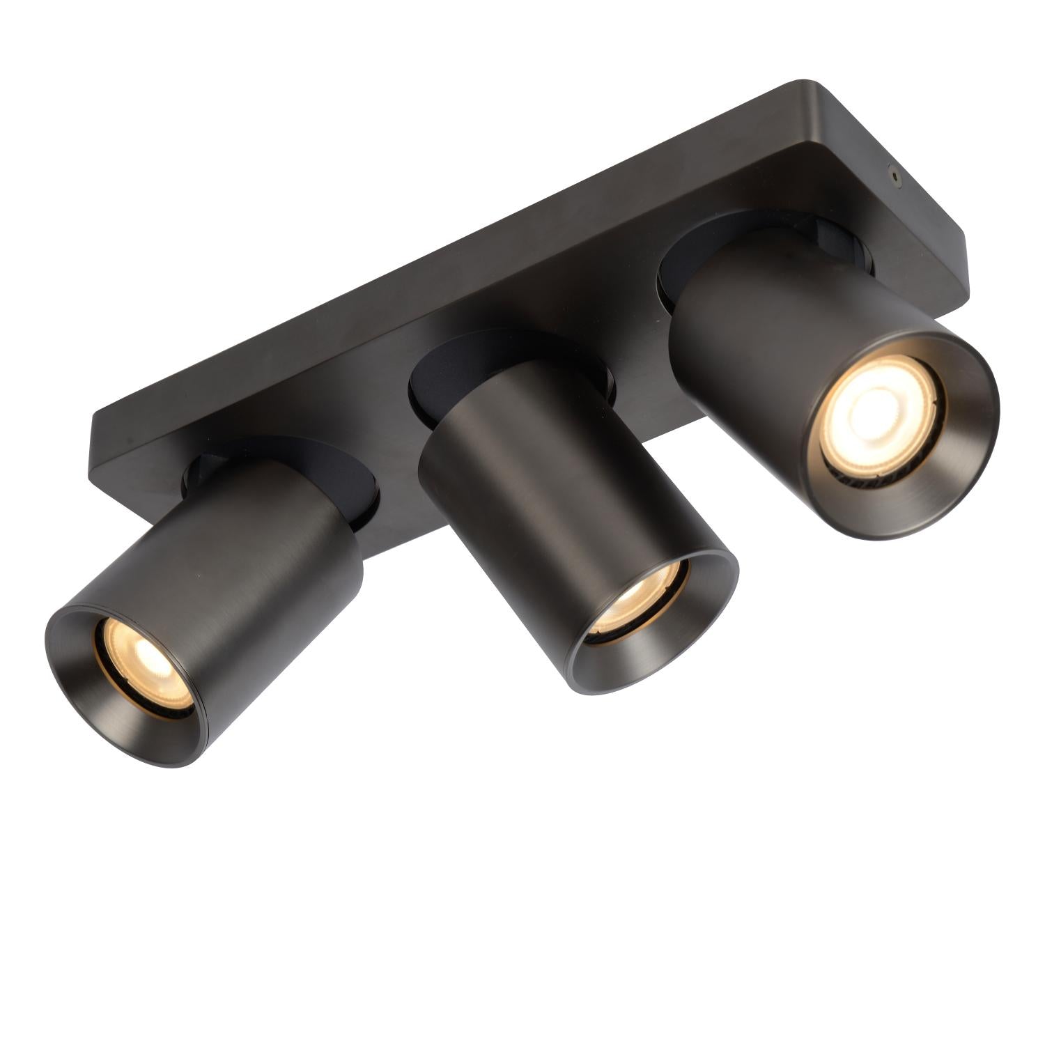Nigel 3 spot LED zwart staal