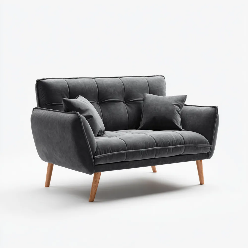2-Sitzer-Sofa Samtpolsterung 150x85x78 cm - Dunkelgrau - Skandinavisches Design