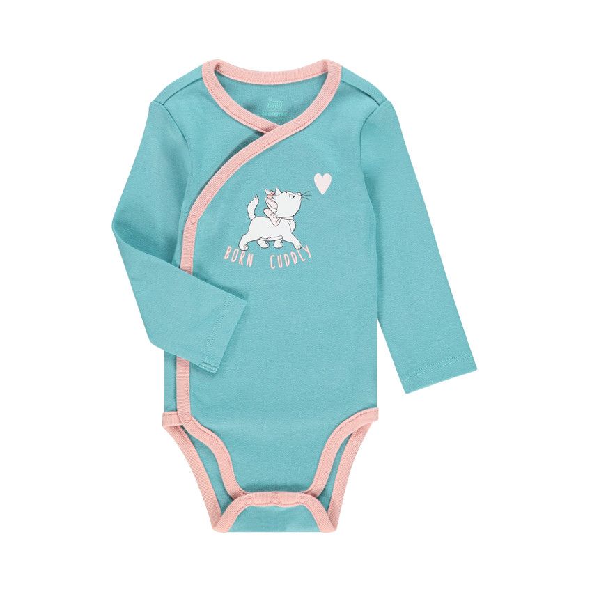 Lot de 3 bodies en coton bio motif Marie des Aristochats Disney - Gris chiné