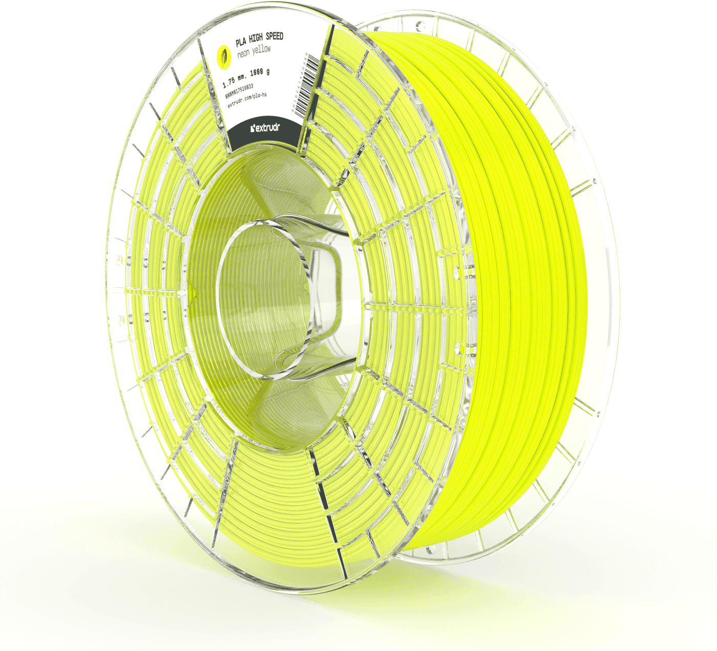 Extrudr  PLA High Speed Neon Gelb, 1,75 mm / 1000 g    PLA HS für Druckgeschwindigkeiten bis zu 1000 mm/s in Neon Gelb