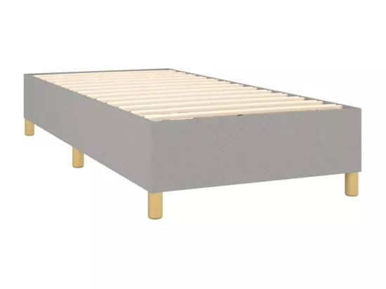 Sommier tapissier avec matelas et LED Gris clair 90x190cm Tissu