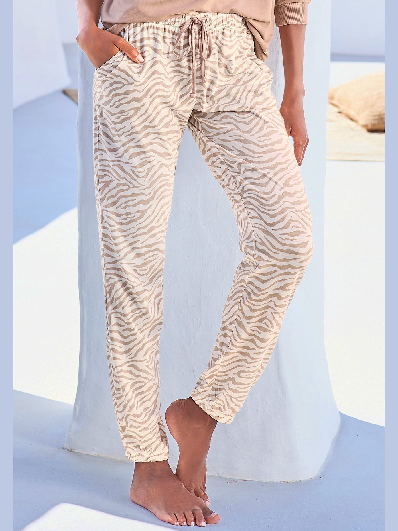 Pantalon de nuit pantalon de pyjama avec poches fendues