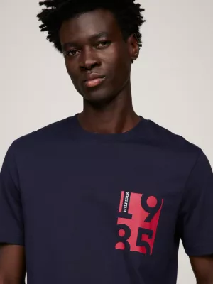 Camiseta de gola redonda com estampa de logotipo