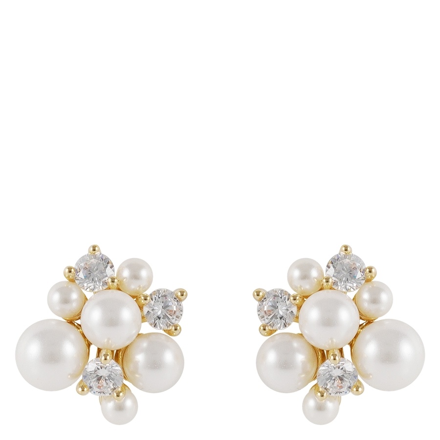 Snö Of Sweden Mayfair Irregular Pearl Earring Gold/White