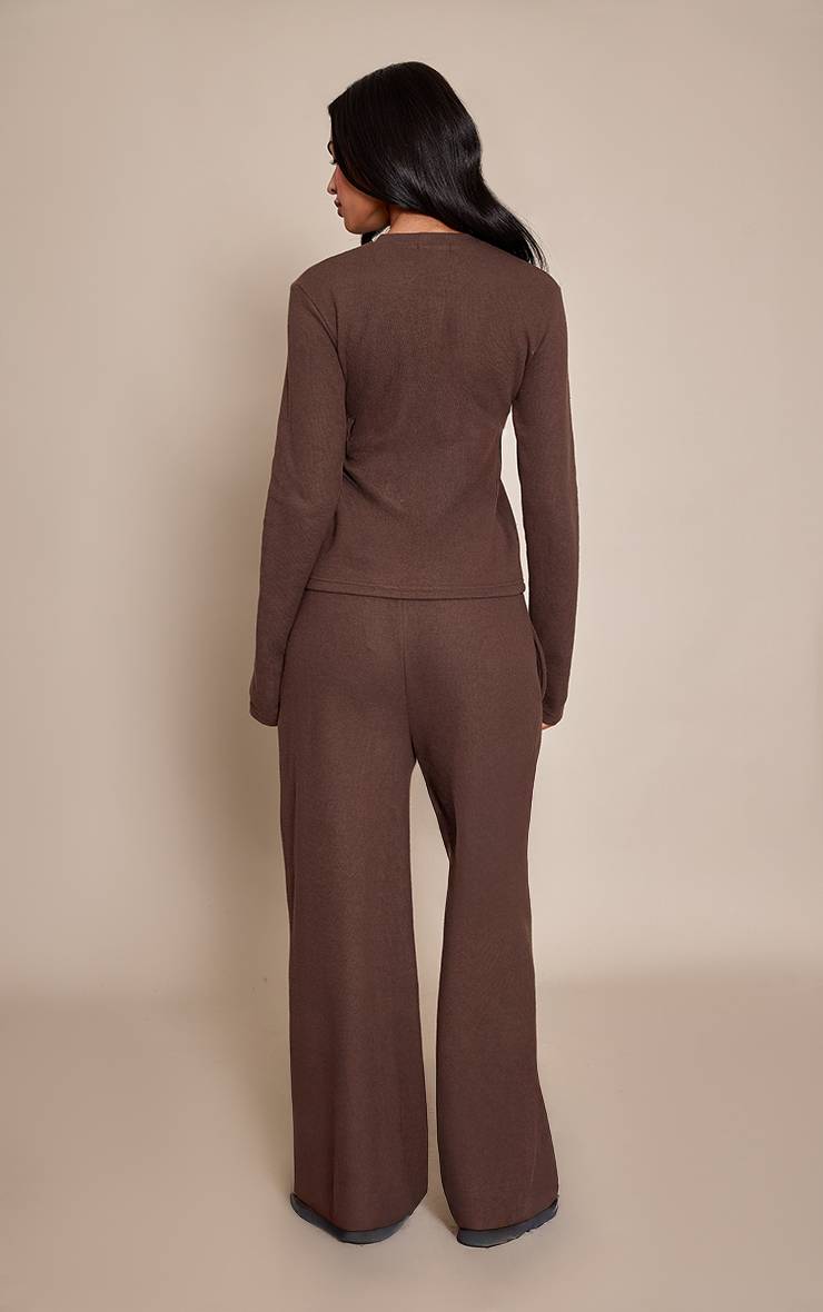Chocolat Jogging Tall Jambes Larges Toucher Doux