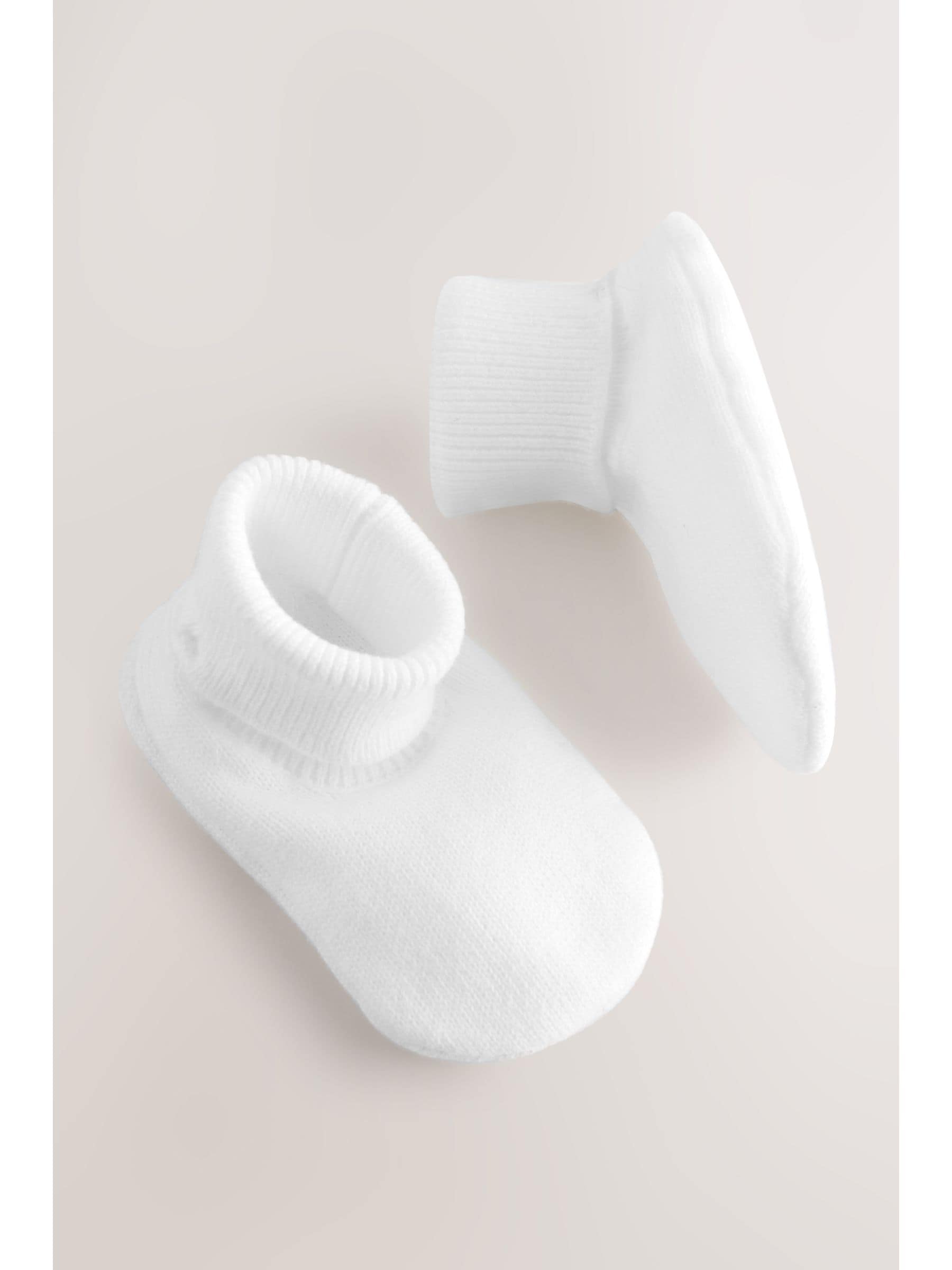 Wit - Gebreide Baby muts en laarsjes Set (0-9maanden)