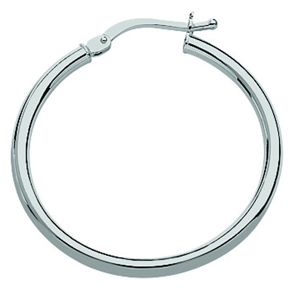 Créoles Brillaxis or blanc 9 carats 25 mm