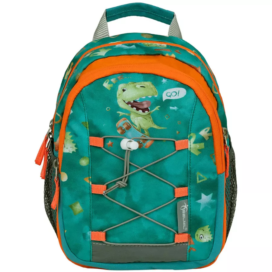 Belmil Kindergartenrucksack Mini Kiddy Kindergartenrucksack für 1-3 Jährige Kinder mit Brustgurt Cartoon Dinosaur