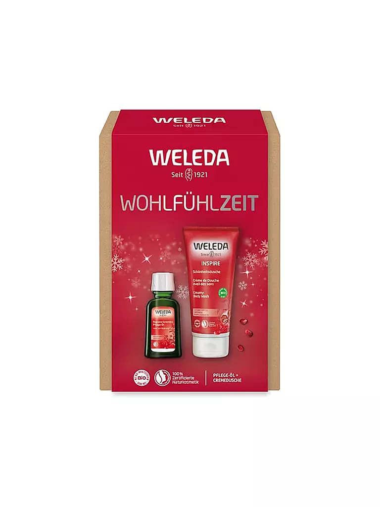 WELEDA Geschenkset - WOHLFÜHLZEIT - Geschenkset Schönheitsdusche Granatapfel & Regenerierendes Pflege-Öl 200ml / 50ml keine Farbe