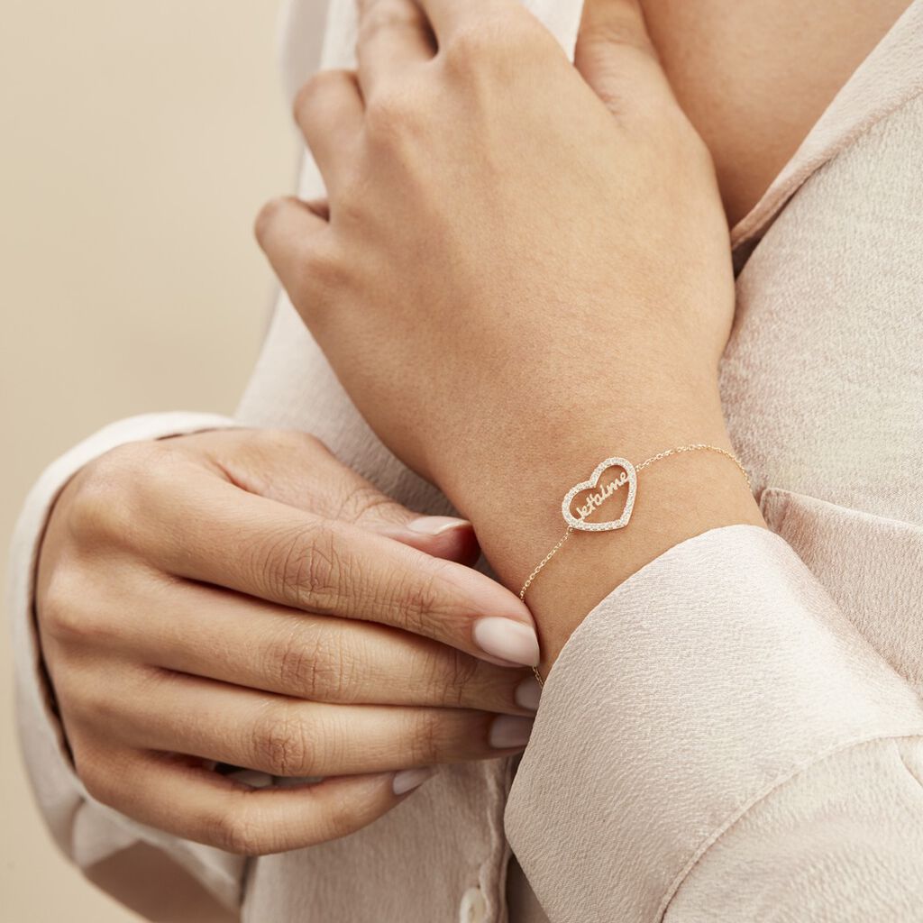 Bracelet Or Jaune Derry Oxyde De Zirconium