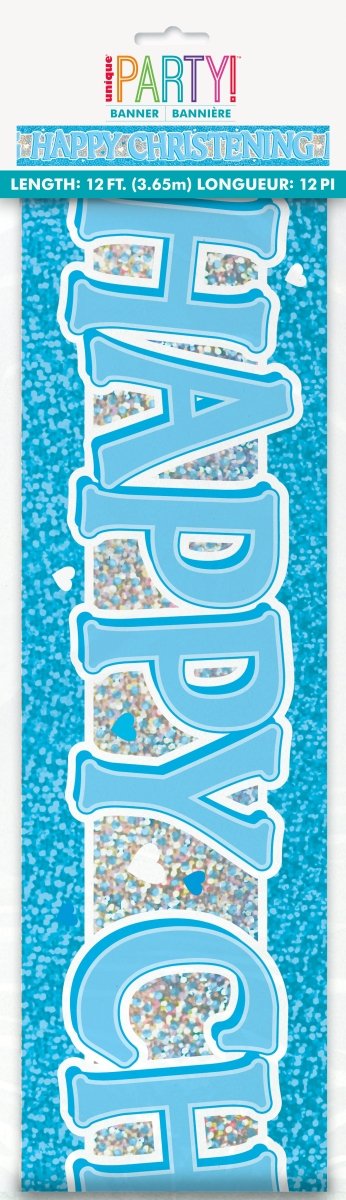 Blauwe Banner Happy Christening 3,65m