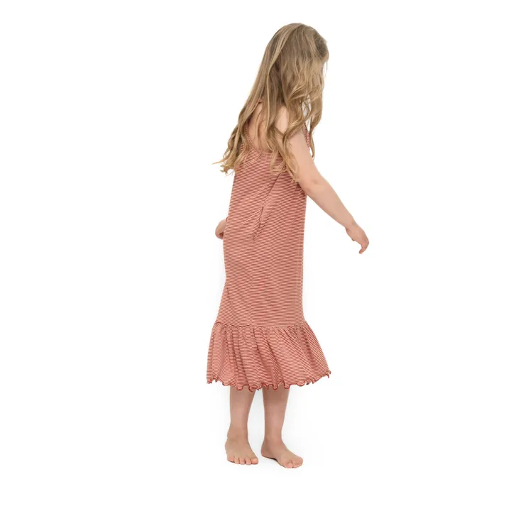 Minimalisma Robe Rayée en Soie Hope | Rose