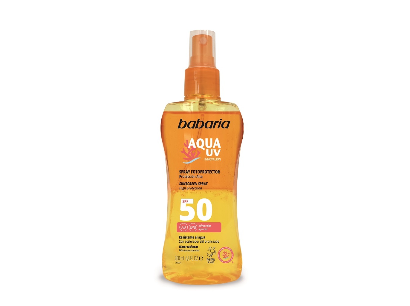PROTETOR SOLAR BABARIA SPRAY BIFÁSICO FP50 200ML
