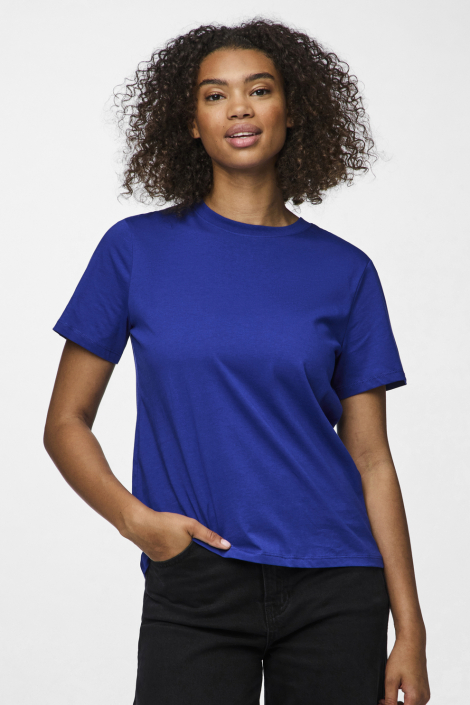 Pieces blauwe dames t-shirt