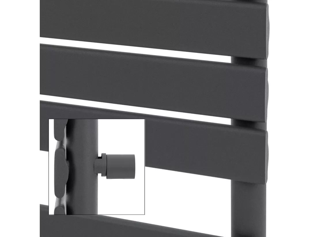 Radiateur de salle de bain design plat connexion central anthracite 600 x 800 mm