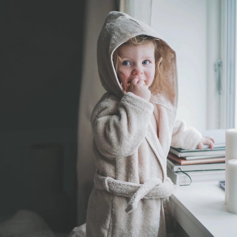 Lille Kanin Bathrobe Terry 3-4 Years - Vanilla Ice
