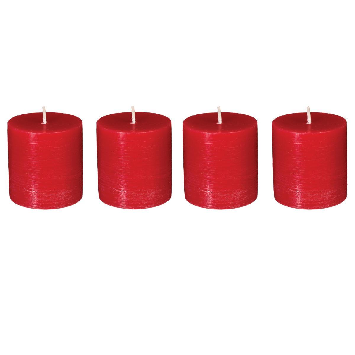 BOUGIE VOTIVE OLIA ROUGE D.4.5CM X4 PIECES