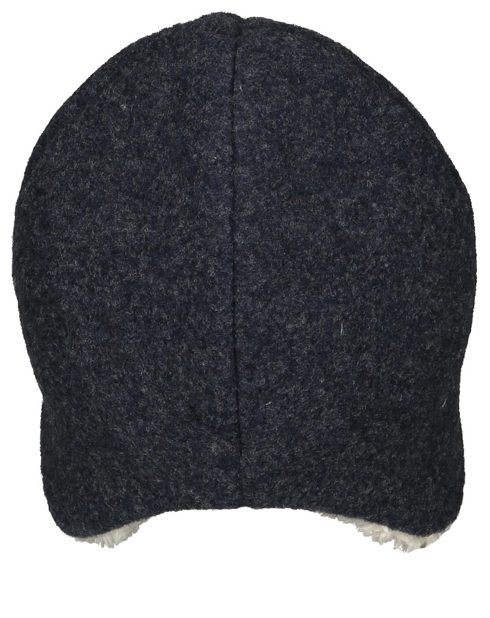 Woll-Mütze JONAS FLEECE mit Plüschfutter in marine/natur
