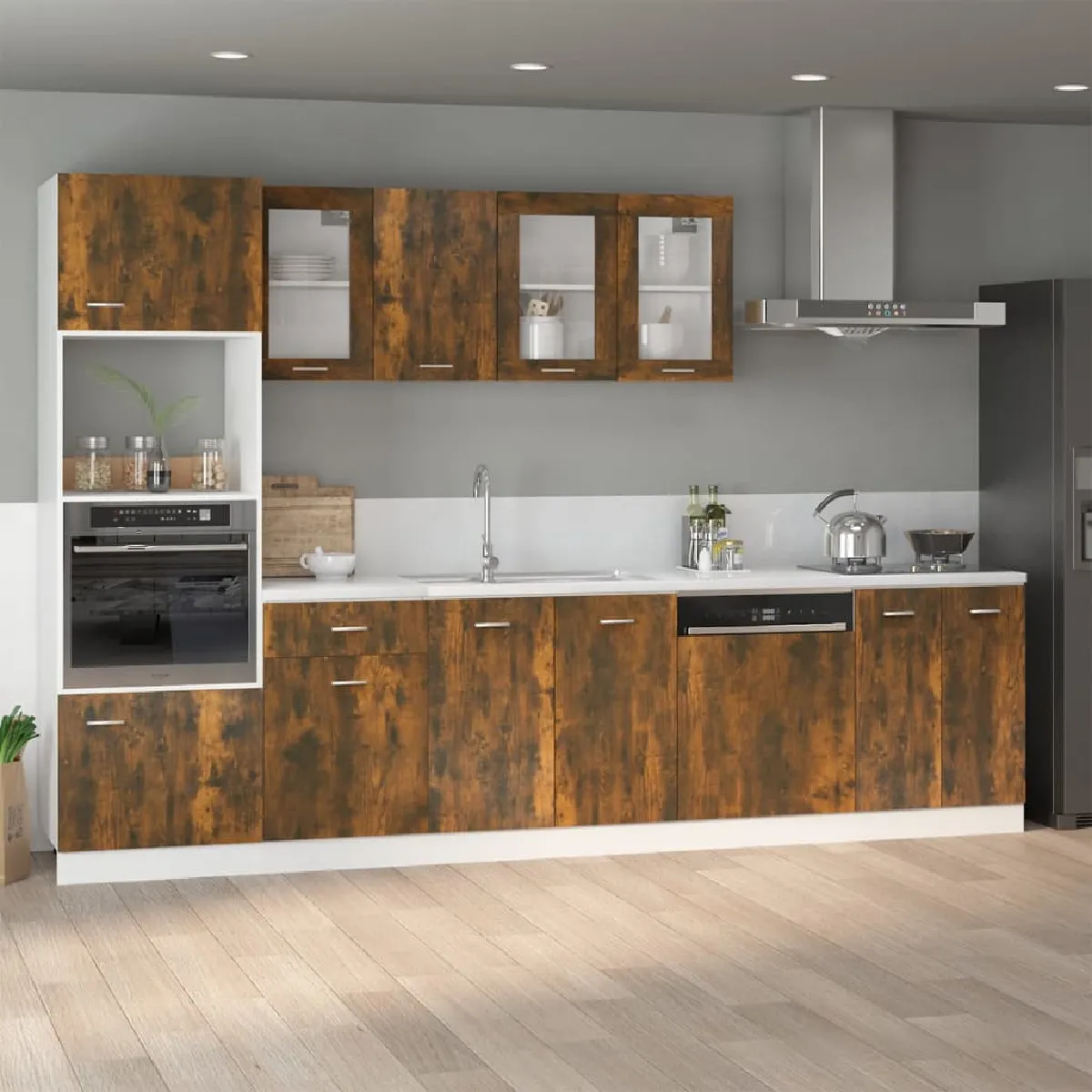 VidaXL Armoire de Plancher - Chêne Fumé