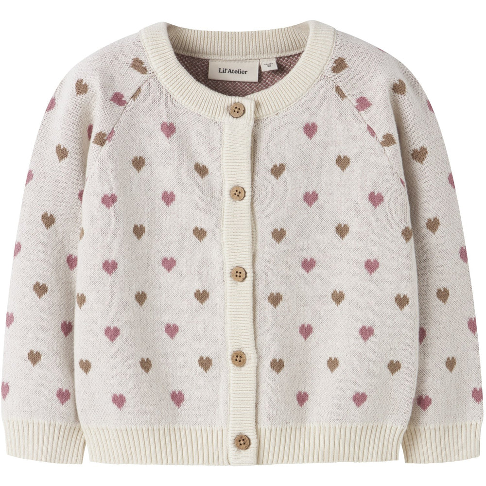 Køb Lil'Atelier Turtledove Sepia Tint Nmfsaran Ls Strik Card Heart Lil