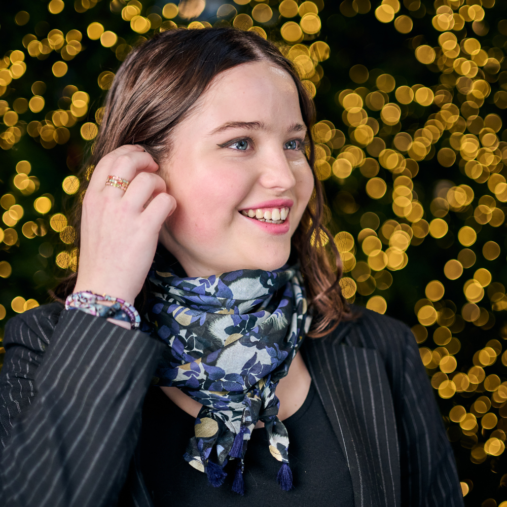Foulard Pompon Flocon Doré