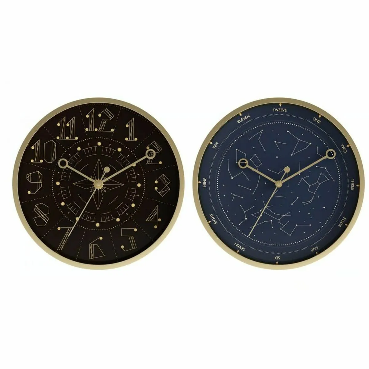 DKD Home Decor Horloge Murale Aluminium Moderne (2 Unités)