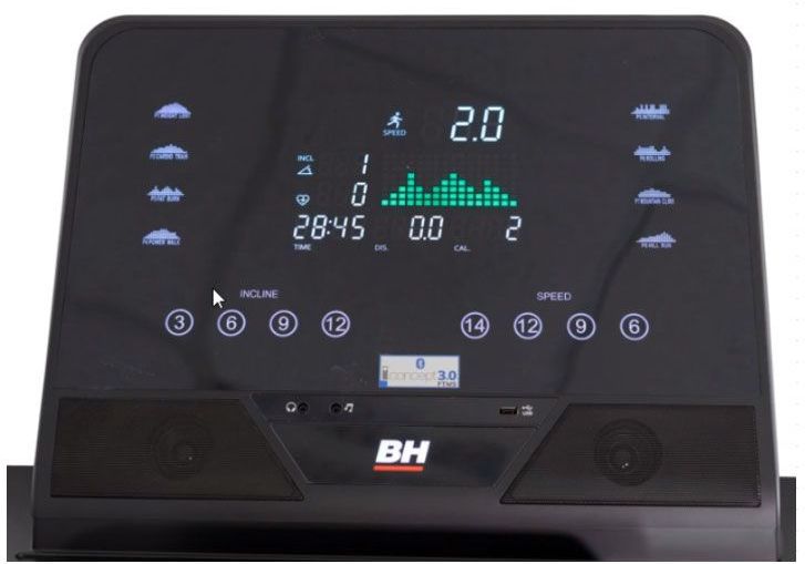 BH - Vanquish II - Loopband - Snelheid tot 22 km/u - Elektrische Helling 11-12% - Loopoppervlak 55 cm