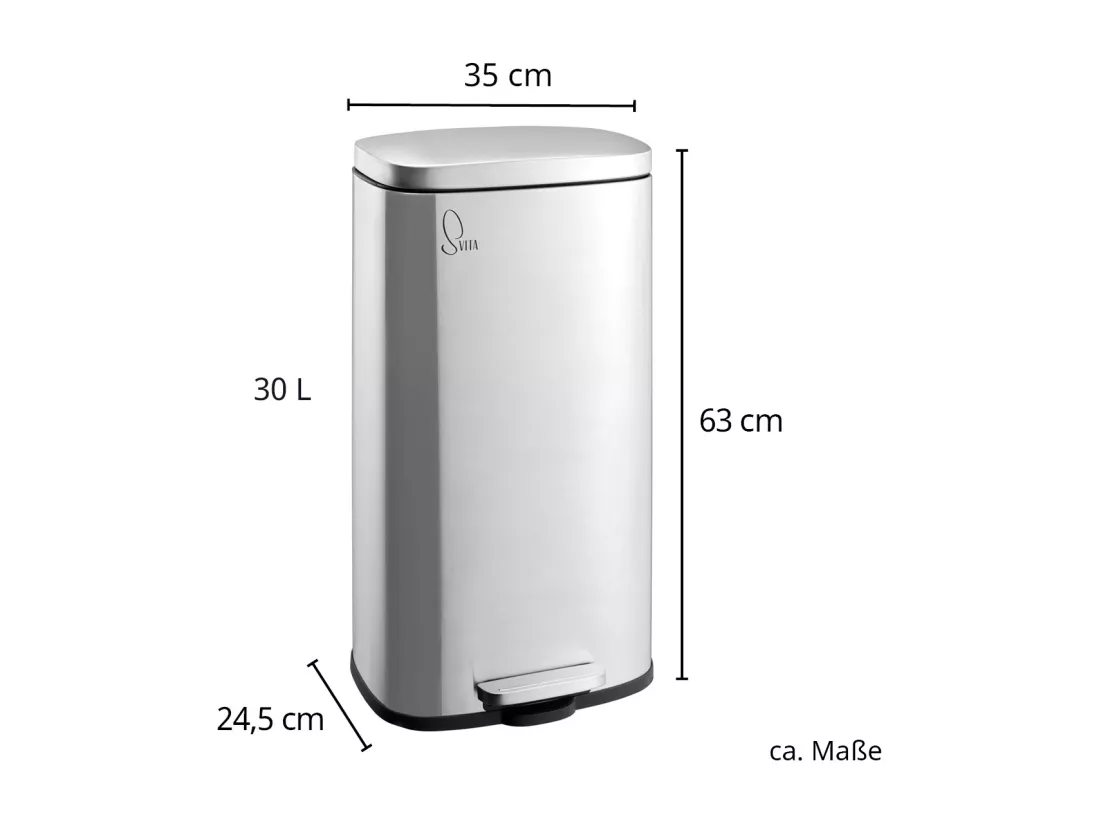 30L Poubelle à pédale Couvercle Softclose