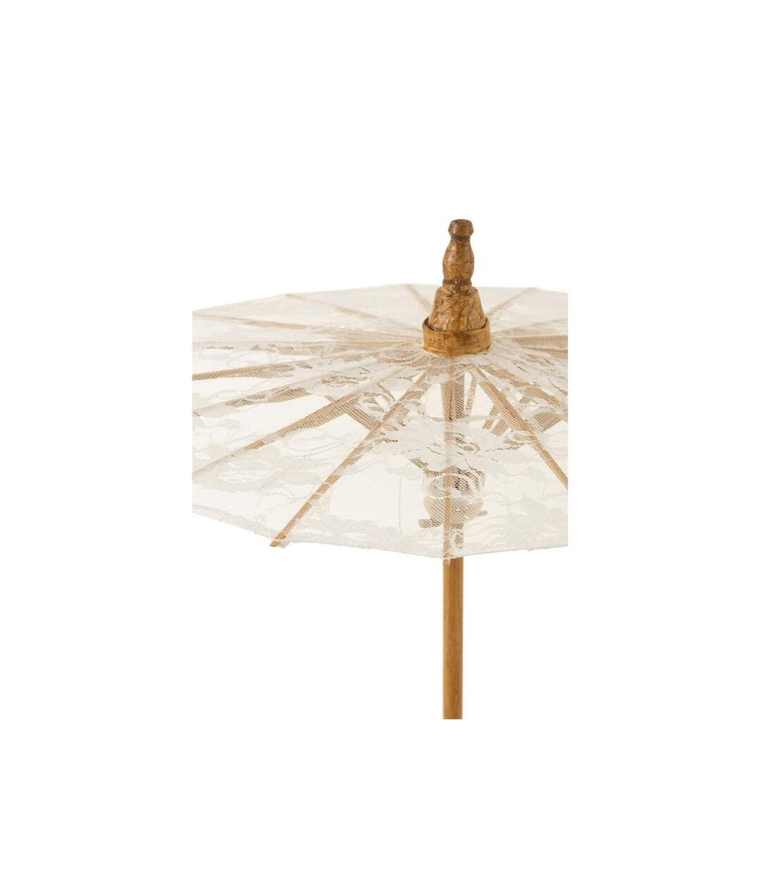 Paris Prix - Ombrelle En Tissu dentelle 54cm Blanc