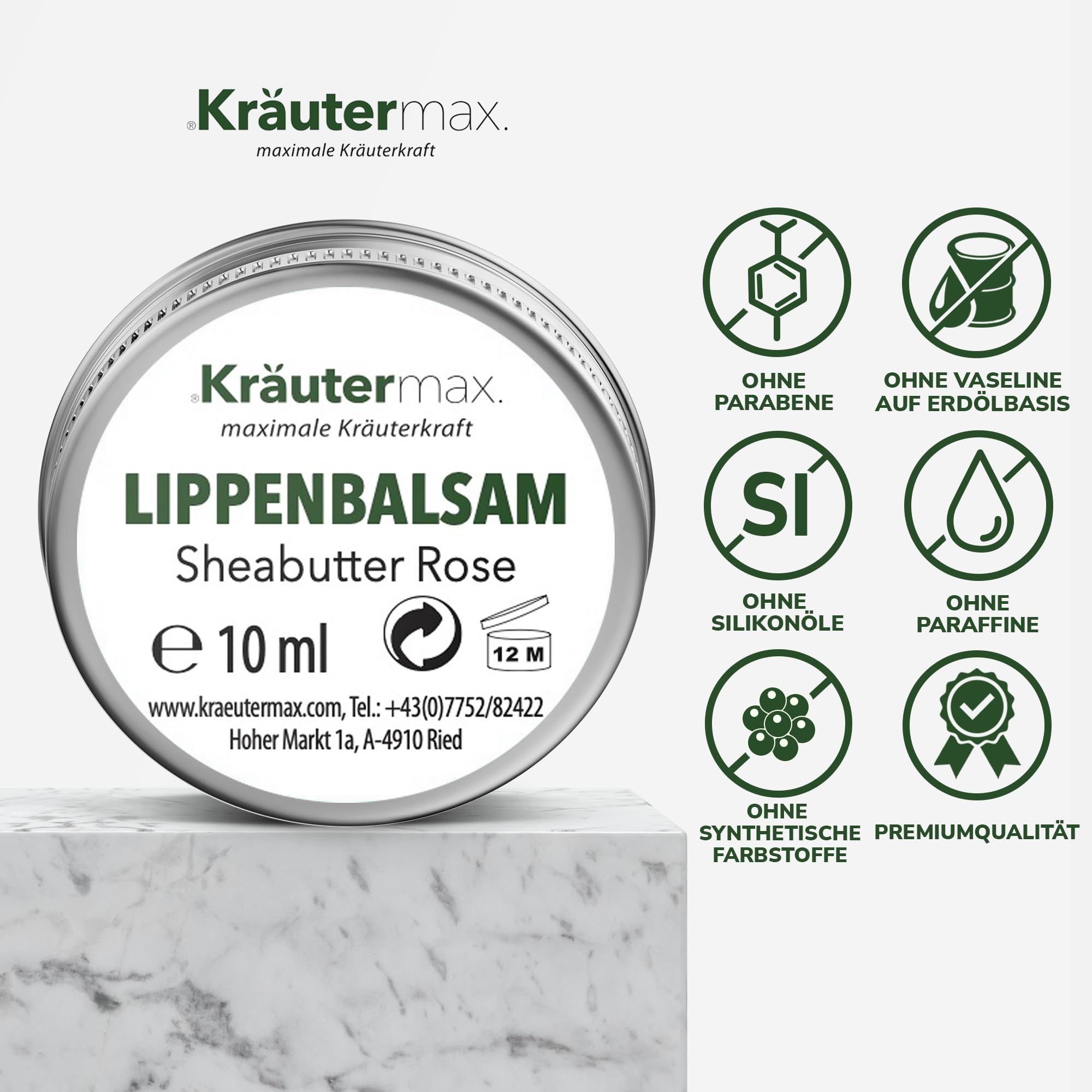 Kräutermax Lippenbalsam Sheabutter Rose