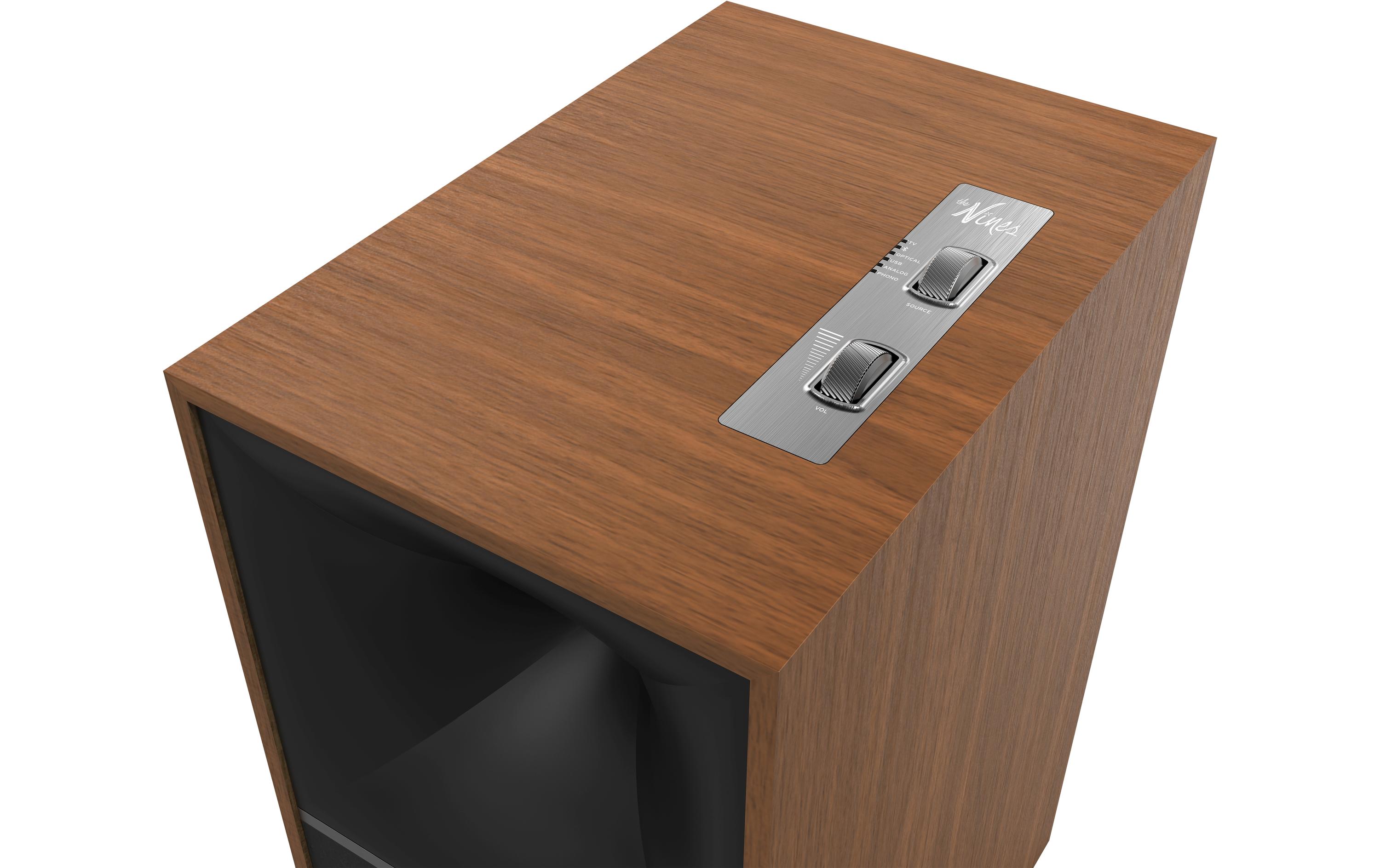 Regallautsprecher Paar The Nines – Walnuss<br>Aktivlautsprecher-Paar mit Bluetooth und digitalen Anschlüssen