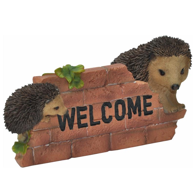 Dazikemo Gartenfigur Dekofigur Igel Willkommen