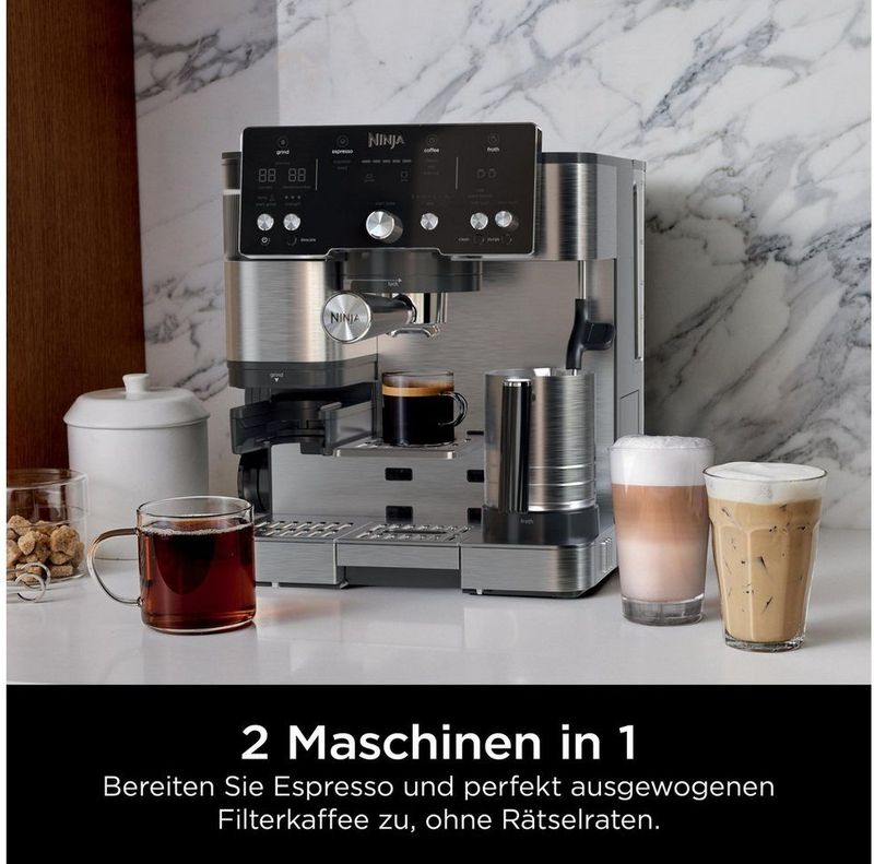 Luxe Café Essential - Koffiezetapparaat - Zwart - 2-in-1 Espresso en Filtermachine