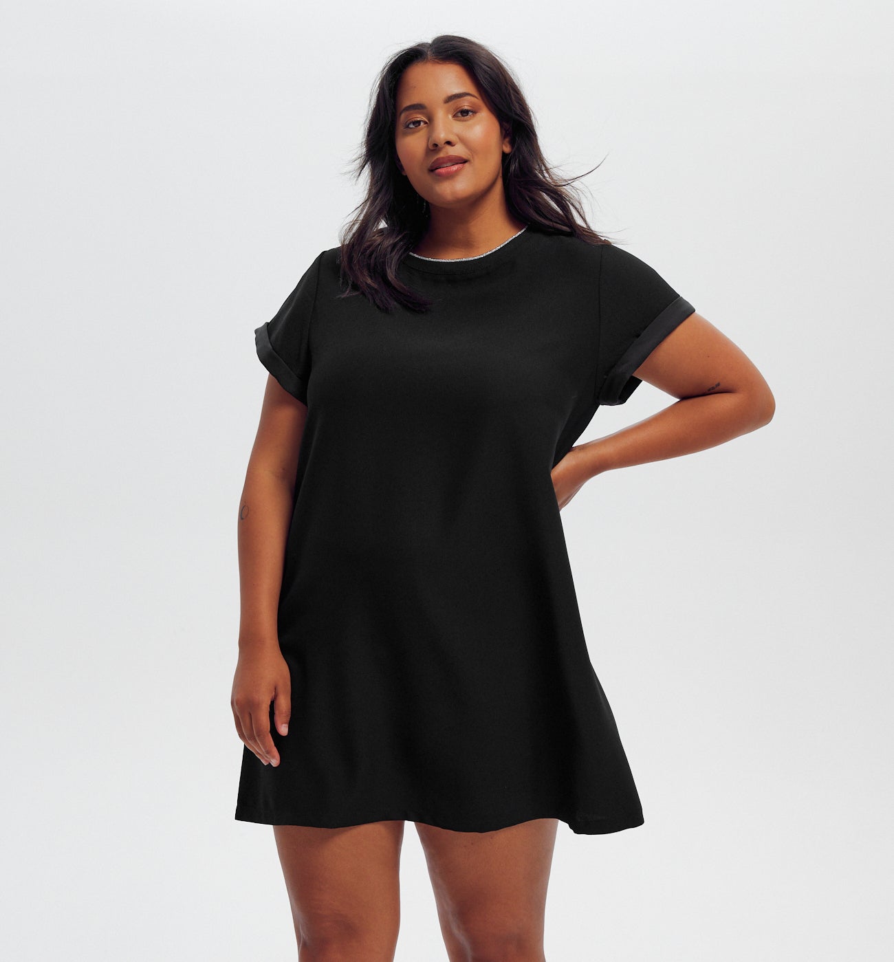 Robe manches courtes Femme - Noir