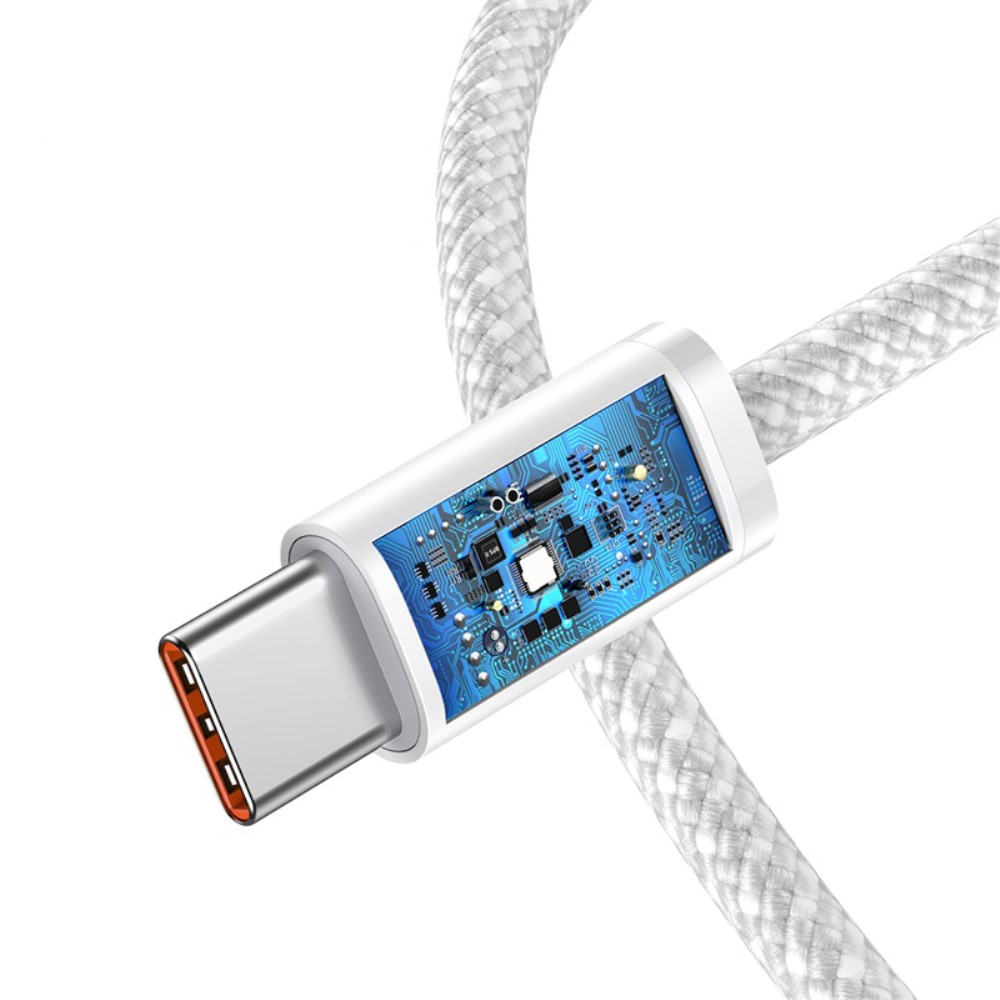 (2m) 100W Dynamic USB C auf USB C Nylon Ladekabel Fast Charging Datenkabel - Grau