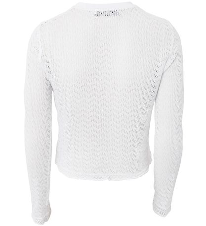 Hound Bluse - Cropped - Strik - Hvid m. Hulm?nster