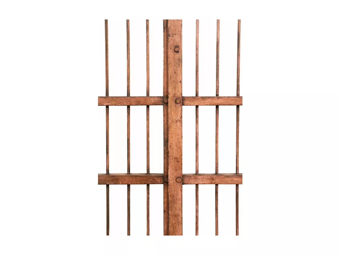 BISCOTTINI Portail - Fer Forgé Finition Antique - Clôture en Fer - Portail en Métal - Porte Décorative - Portail d'Entrée - 115x6x115cm - Une Pièce
