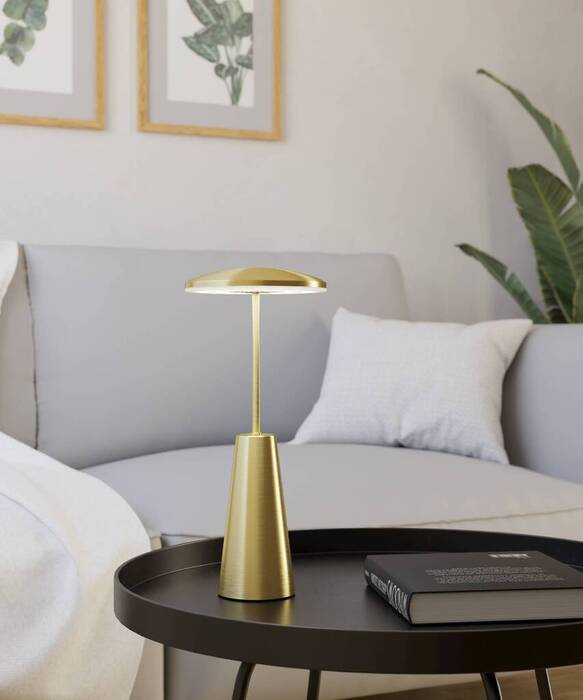 Eglo Piccola bordlampe genopladeligt batteri messing