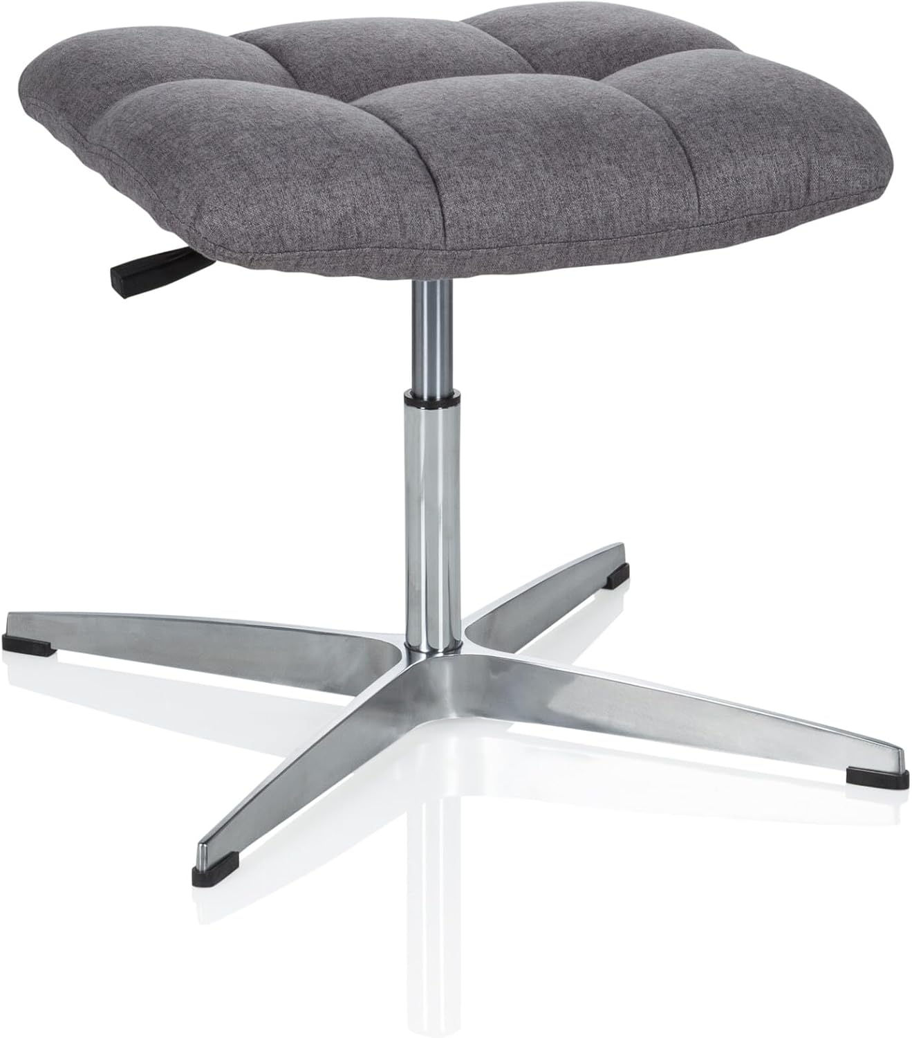 hjh OFFICE 670934 Retro Hocker SARANTO Stoff Grau Home-Office Sitzhocker höhenverstellbar