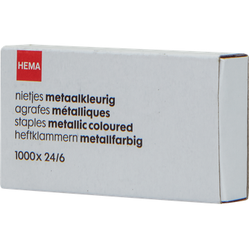 HEMA Nietjes Metaalkleurig 24/6 1000 Stuks