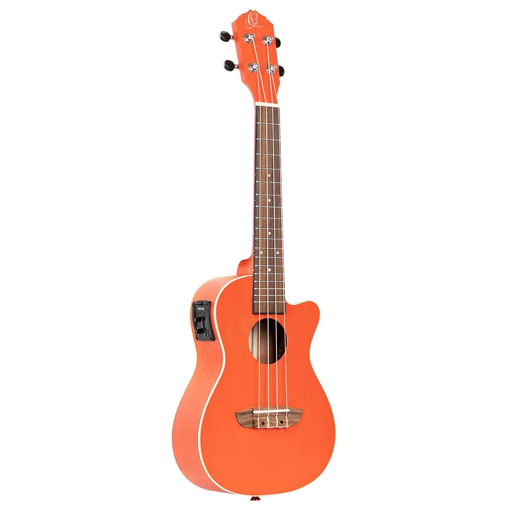 Ortega RUPUKI-CE Earth Series Concert Size Ukulele Pumpkin Orange elektrisch-akoestische concert ukelele